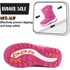 K KomForme Kids Warm Waterproof Outdoor Boots(Pink Star)