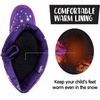 K KomForme Kids Warm Waterproof Outdoor Boots(Purple Star)