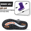 K KomForme Kids Warm Waterproof Outdoor Boots(Purple Star)