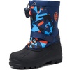 K KomForme Kids Insulated Waterproof Anti-slip Winter Warm Snow Boots(Deep-blue)