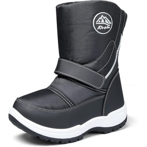 K KomForme Kids Warm Waterproof Outdoor Boots(Black)