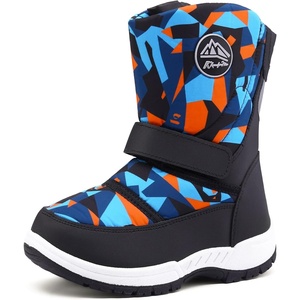 K KomForme Kids Warm Waterproof Outdoor Boots(Black/Blue)