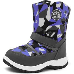 K KomForme Kids Warm Waterproof Outdoor Boots(Blue/Gray)