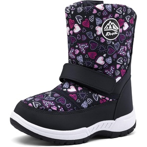 K KomForme Kids Warm Waterproof Outdoor Boots(Pink Heart)