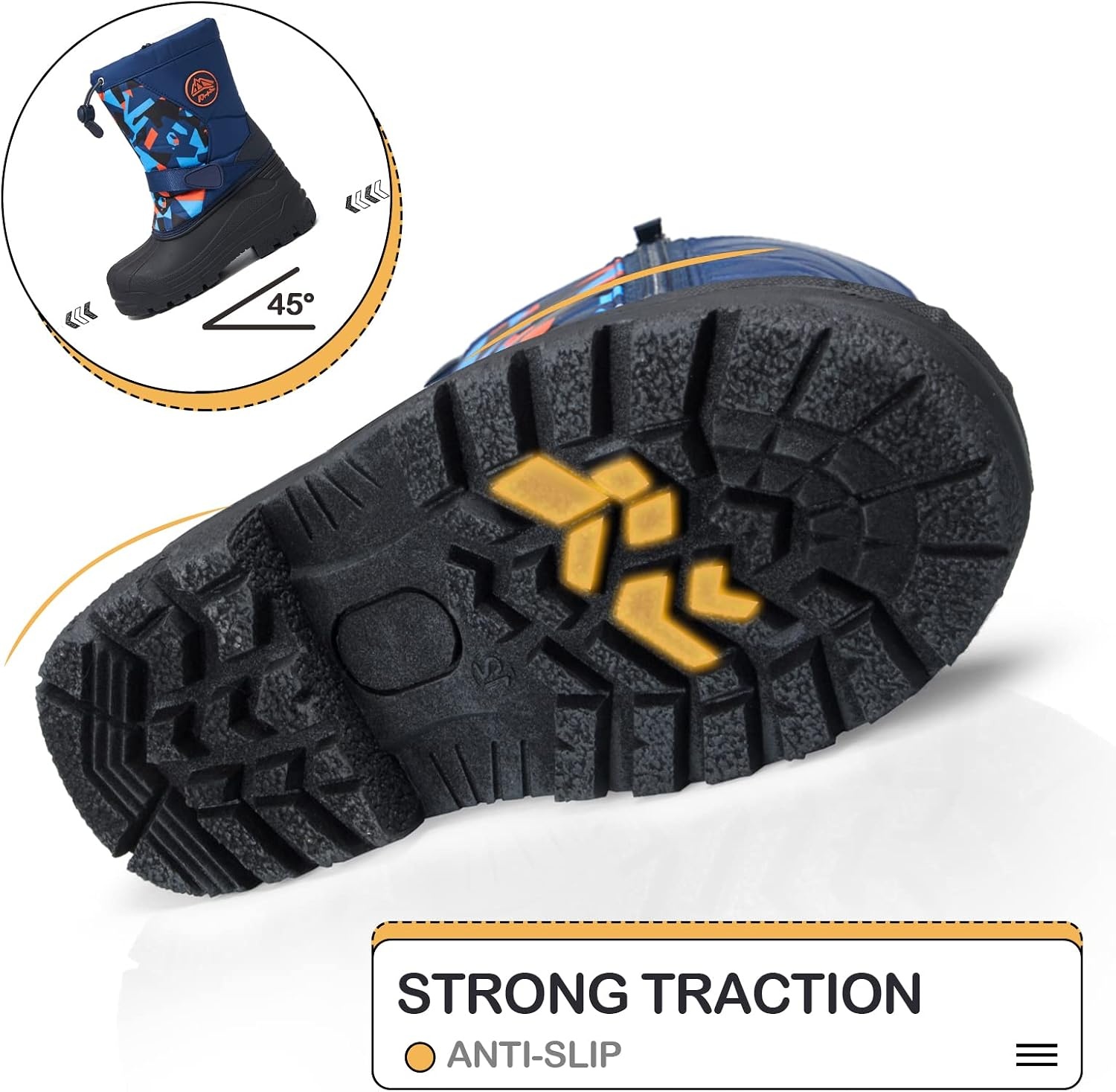 image:imageKids Insulated Waterproof Antislip Winter Warm Snow BootsDeepblue