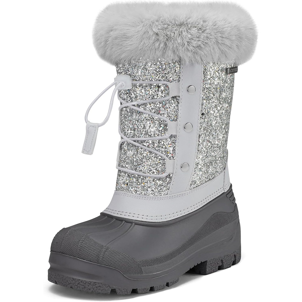 image:imageBoys Girls Fur Lined Waterproof Winter BootSilver