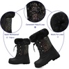 Boys Girls Fur Lined Waterproof Winter Boot(Black Glitter)