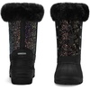 Boys Girls Fur Lined Waterproof Winter Boot(Black Glitter)