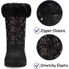 Boys Girls Fur Lined Waterproof Winter Boot(Black Glitter)