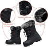 Boys Girls Fur Lined Waterproof Winter Boot(Black/Multicolor)