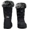 Boys Girls Fur Lined Waterproof Winter Boot(Black/Multicolor)