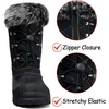 Boys Girls Fur Lined Waterproof Winter Boot(Black/Multicolor)