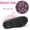 Boys Girls Fur Lined Waterproof Winter Boot(Pink Brilliant)