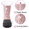 Boys Girls Fur Lined Waterproof Winter Boot(Pink Brilliant)