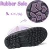 Boys Girls Fur Lined Waterproof Winter Boot(Purple Brilliant)