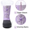 Boys Girls Fur Lined Waterproof Winter Boot(Purple Brilliant)