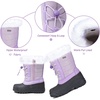 Boys Girls Fur Lined Waterproof Winter Boot(Purple Brilliant)