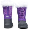 Boys Girls Fur Lined Waterproof Winter Boot(Purple/Multicolor)