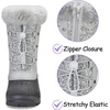 Boys Girls Fur Lined Waterproof Winter Boot(Silver)