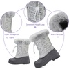 Boys Girls Fur Lined Waterproof Winter Boot(Silver)