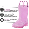 Girls Rain Boots,Kids Waterproof Boots with Easy-on Handles(Pink)