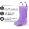 Girls Rain Boots,Kids Waterproof Boots with Easy-on Handles(Purple)