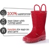 Girls Rain Boots,Kids Waterproof Boots with Easy-on Handles(Red)