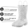 Girls Rain Boots,Kids Waterproof Boots with Easy-on Handles(Silver)