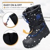 Kids Insulated Waterproof Anti-slip Winter Warm Snow Boots(Black-blue)