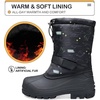 Kids Insulated Waterproof Anti-slip Winter Warm Snow Boots(Black-dino)