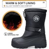 Kids Insulated Waterproof Anti-slip Winter Warm Snow Boots(Black-k)