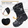 Kids Insulated Waterproof Anti-slip Winter Warm Snow Boots(Black-k)
