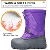 Kids Insulated Waterproof Anti-slip Winter Warm Snow Boots(Purple)