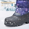 Kids Insulated Waterproof Anti-slip Winter Warm Snow Boots(Purple-star)