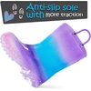 Kids Rain Boots Boys Girls Light up Boots with Easy-on Handles(A-purple Blue Gradient)