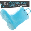 Kids Rain Boots Boys Girls Light up Boots with Easy-on Handles(Blue Glitter)