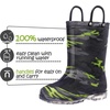 Kids Rain Boots Boys Girls Light up Boots with Easy-on Handles(Camouflage)