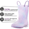 Kids Rain Boots Boys Girls Light up Boots with Easy-on Handles(Purple Tie Dye)