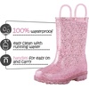 Kids Rain Boots Boys Girls Light up Boots with Easy-on Handles(Shiny Red)