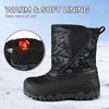 Kids Winter Snow Boots Hook & Loop Faux Fur Lined Warm Insulated Shoes(Camouflage)