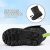 Kids Winter Snow Boots Hook & Loop Faux Fur Lined Warm Insulated Shoes(Dinosaur)