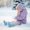 Kids Winter Snow Boots Hook & Loop Faux Fur Lined Warm Insulated Shoes(Pu/Blue)