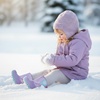 Kids Winter Snow Boots Hook & Loop Faux Fur Lined Warm Insulated Shoes(Pu/Purple)