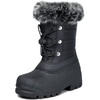 Boys Girls Fur Lined Waterproof Winter Boot(Black)