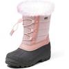 Boys Girls Fur Lined Waterproof Winter Boot(Pink Brilliant)