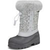 Boys Girls Fur Lined Waterproof Winter Boot(Silver)