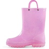 Girls Rain Boots,Kids Waterproof Boots with Easy-on Handles(Pink)