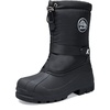 Kids Insulated Waterproof Anti-slip Winter Warm Snow Boots(Black-k)