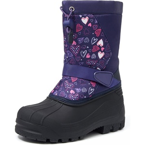 Kids Insulated Waterproof Anti-slip Winter Warm Snow Boots(Purple-heart)